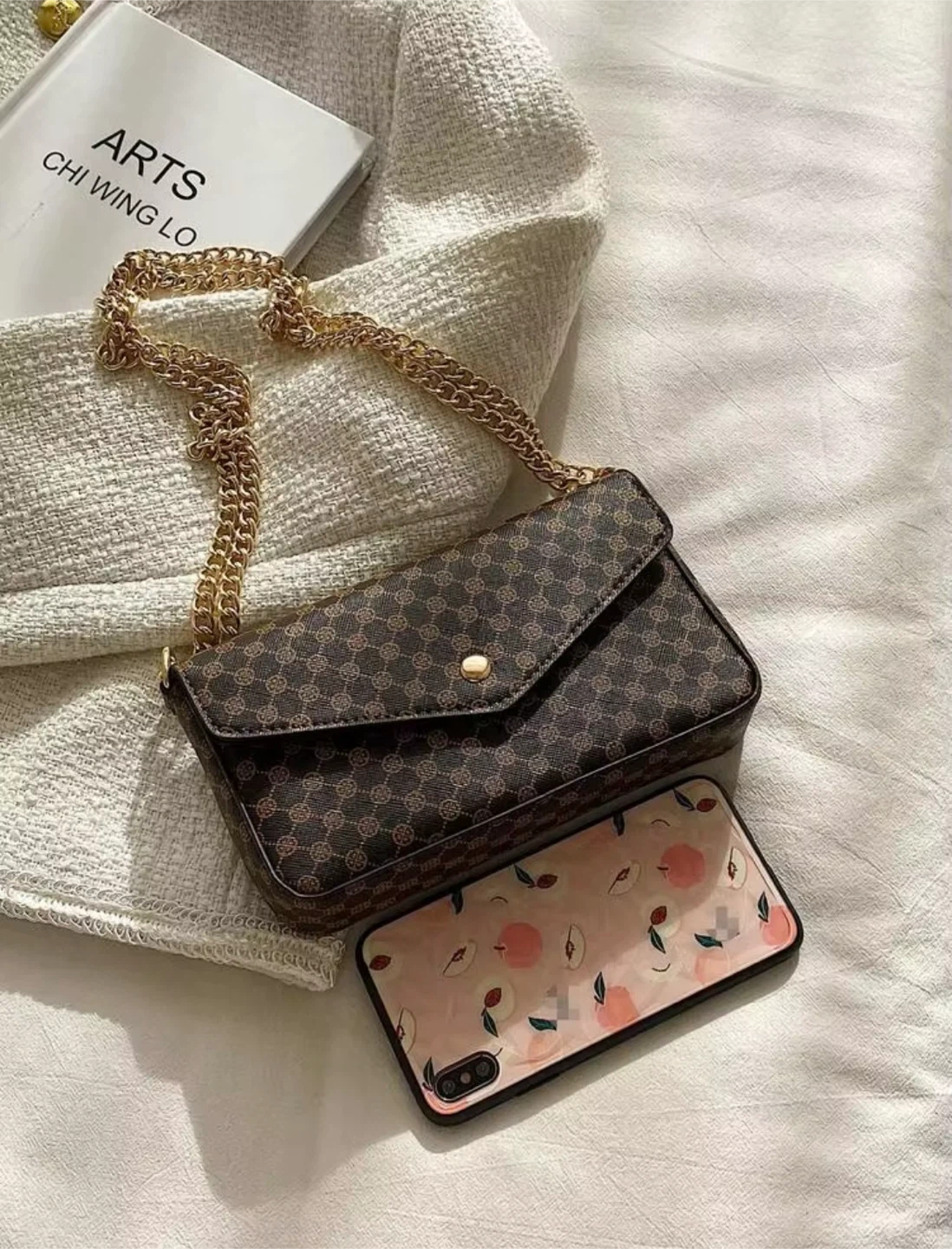 Mini geometric graphic chain flap bag - photo 3