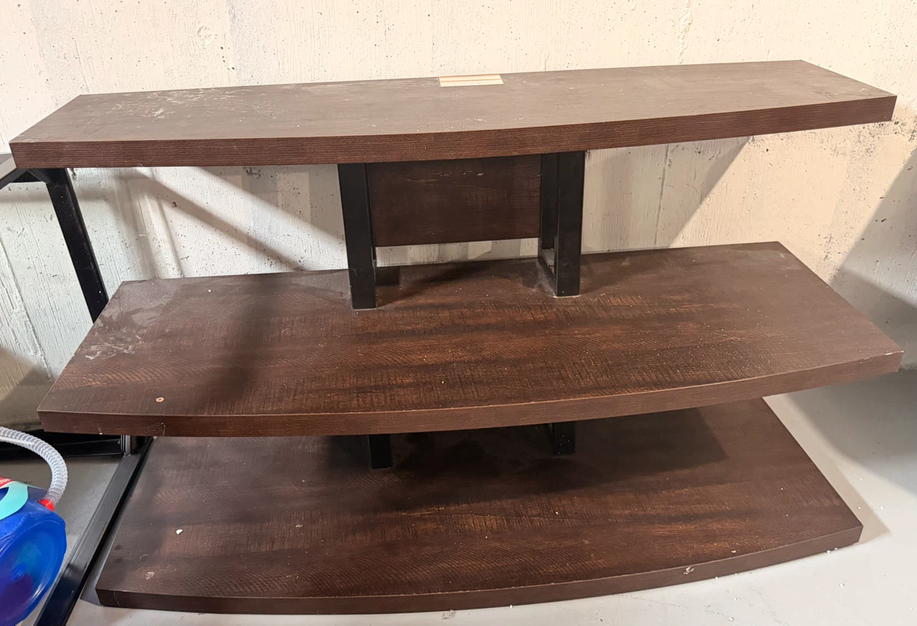 Dark Wood 3-Tier Entertainment Stand