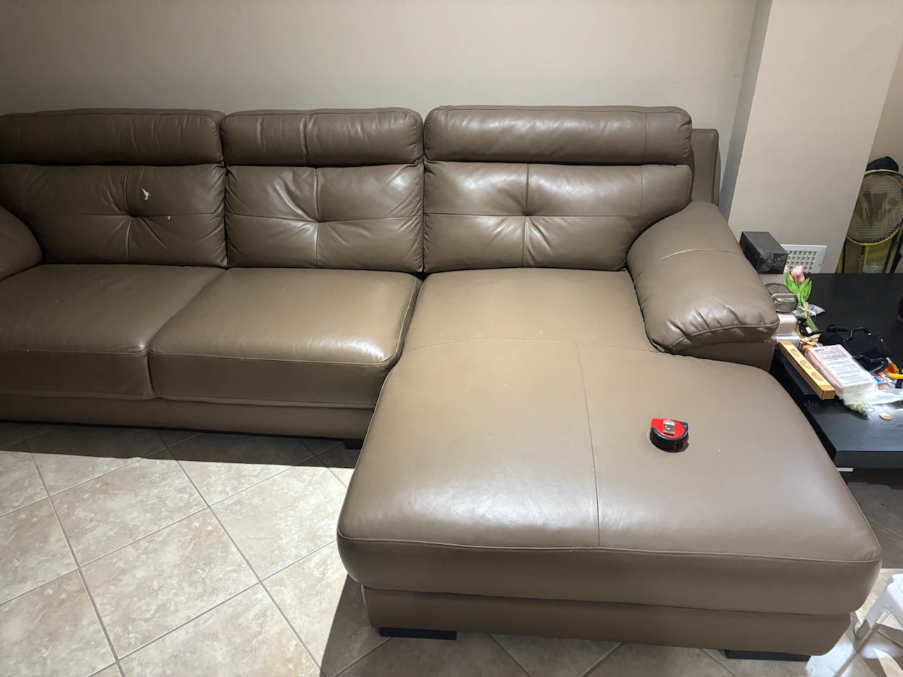 Brown Leather Sectional Sofa