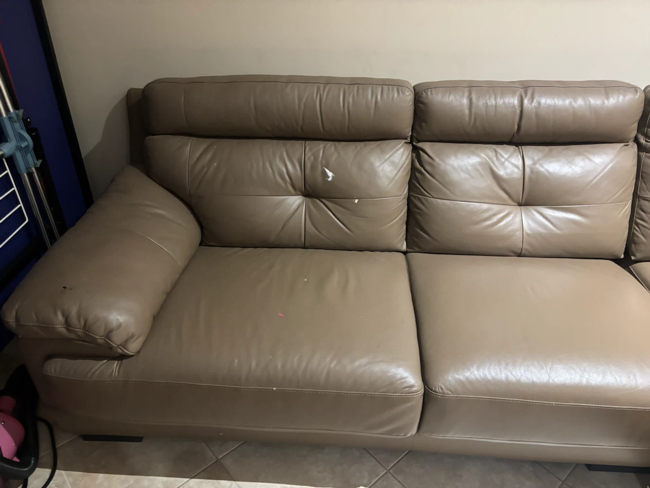 Brown Leather Sectional Sofa - photo 3