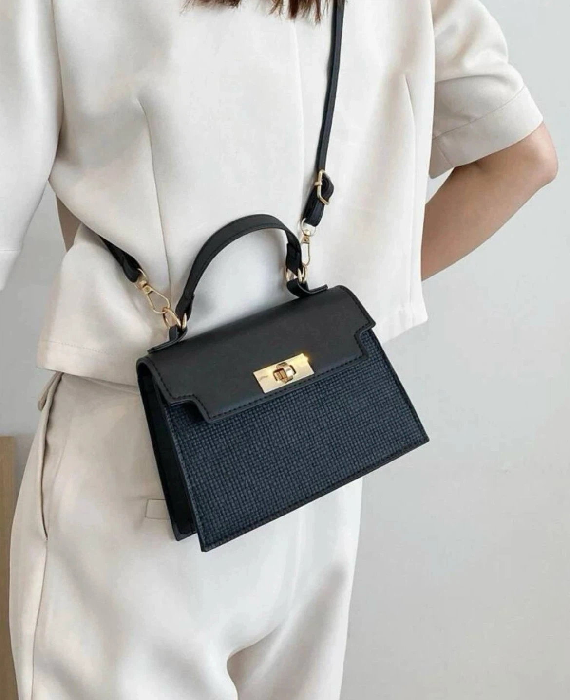 Black mini twist lock square bag - photo 2