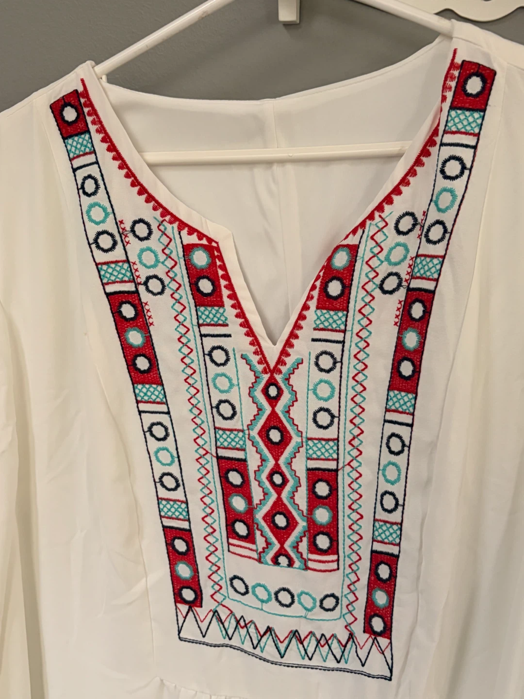 White Embroidered Maxi Dress Bust Size 48-50” - photo 4