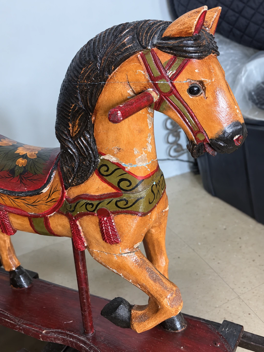 Vintage Wooden Rocking Horse - photo 2