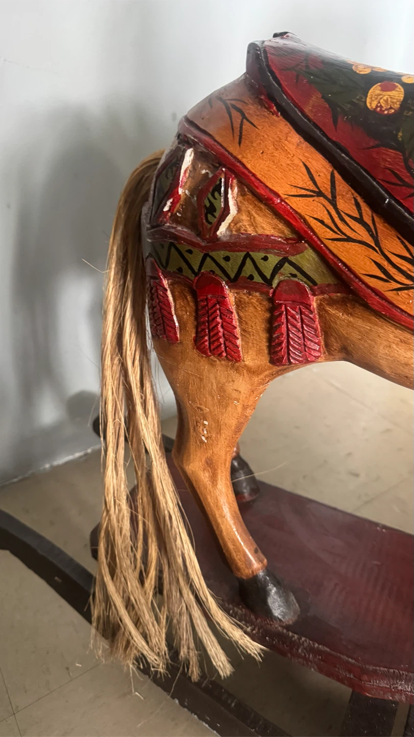 Vintage Wooden Rocking Horse - photo 4