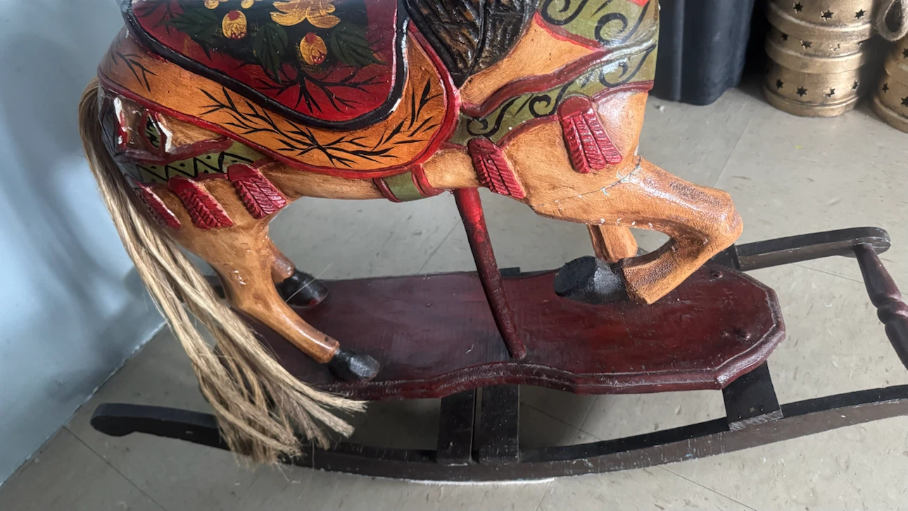 Vintage Wooden Rocking Horse - photo 5