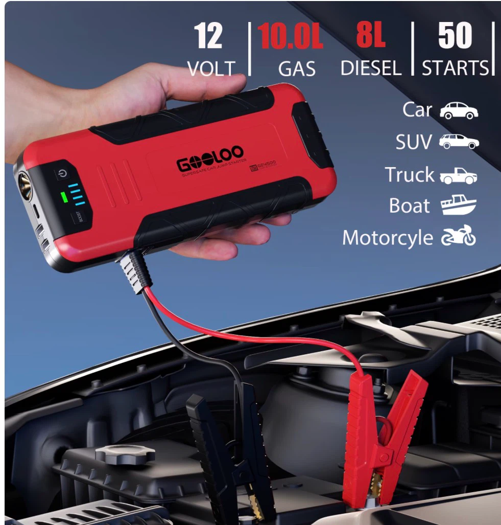 Gooloo 12V Portable Jump Starter & Power Bank