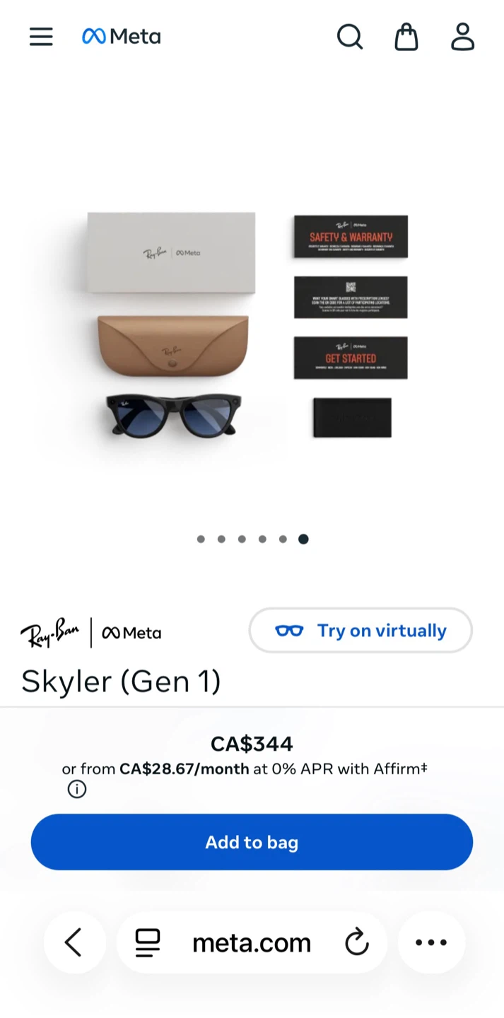 Meta Glasses - Ray-Ban, Skyler , Black - photo 5