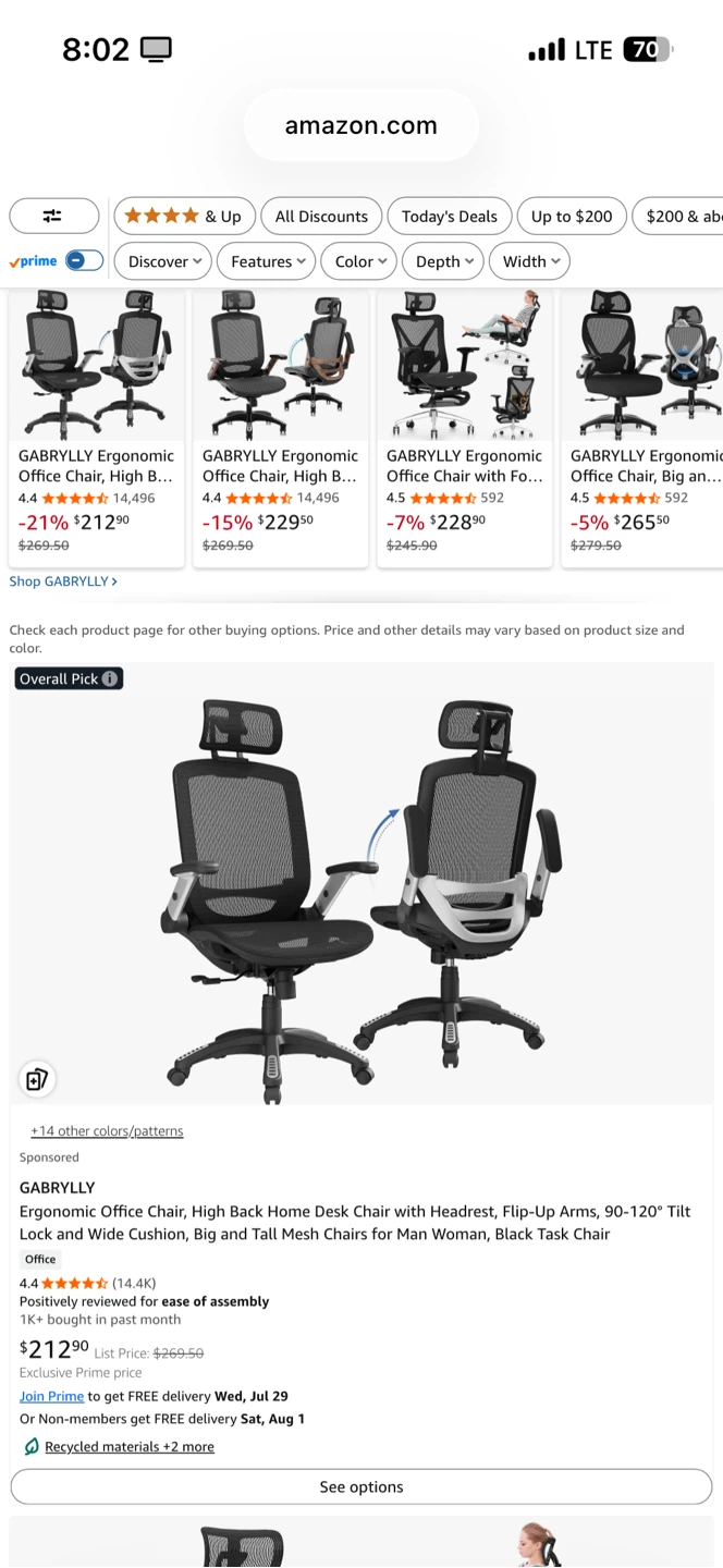 GABRYLLY Ergonomic Office Chair