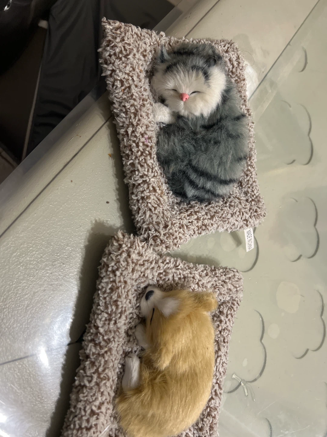Plush Sleeping Cat & Dog Set