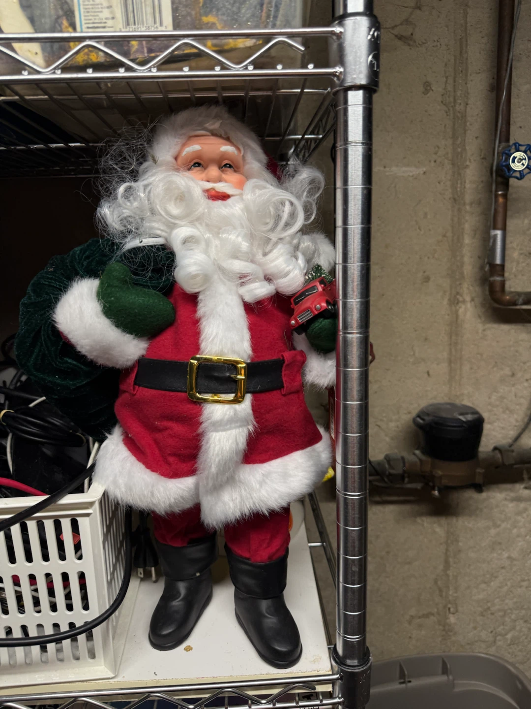 Decorative Santa Claus Figure with Toy Truck