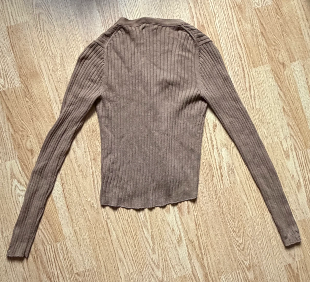 Aritzia Wilfred Brown Ribbed Wool Cardigan - photo 4
