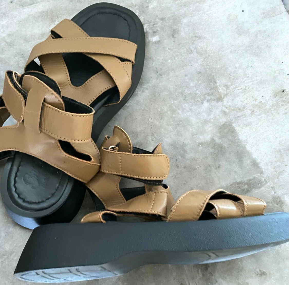 Brown Leather Platform Gladiator Sandals - photo 2