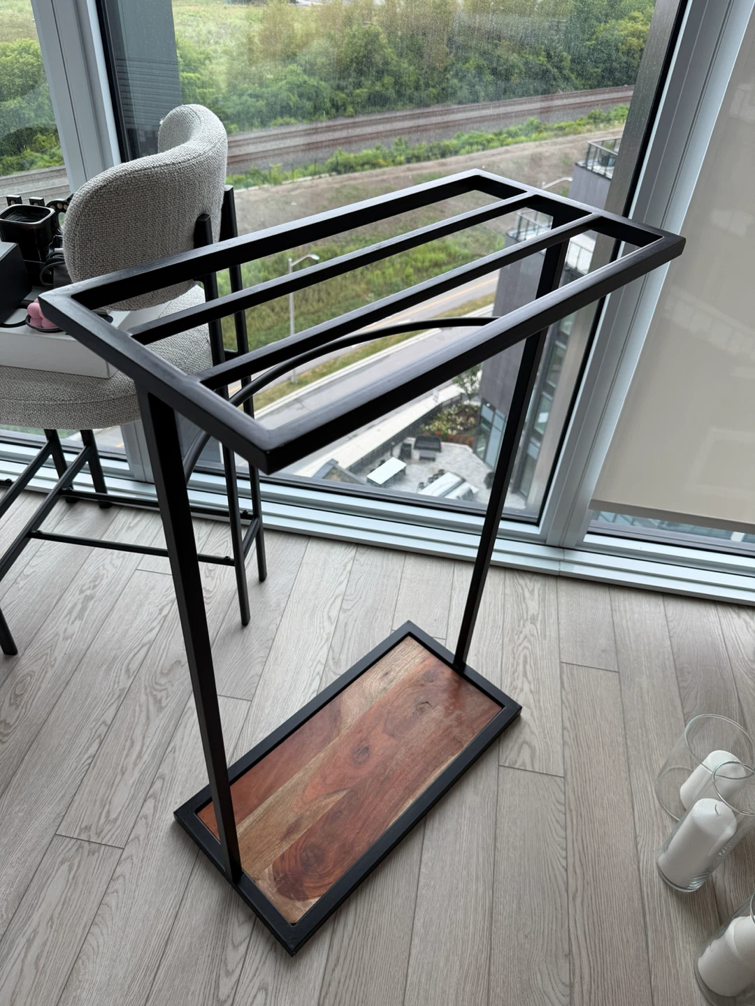Metal and Wood Side Table