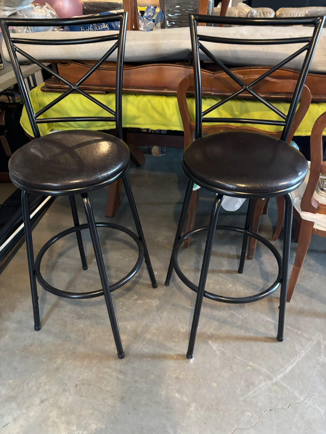 Black Swivel Bar Stools (Set of 2)