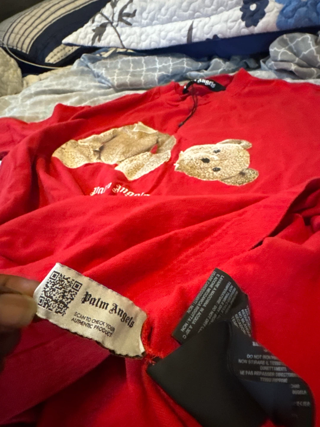Palm Angels Bear Logo T-Shirt Red - photo 2