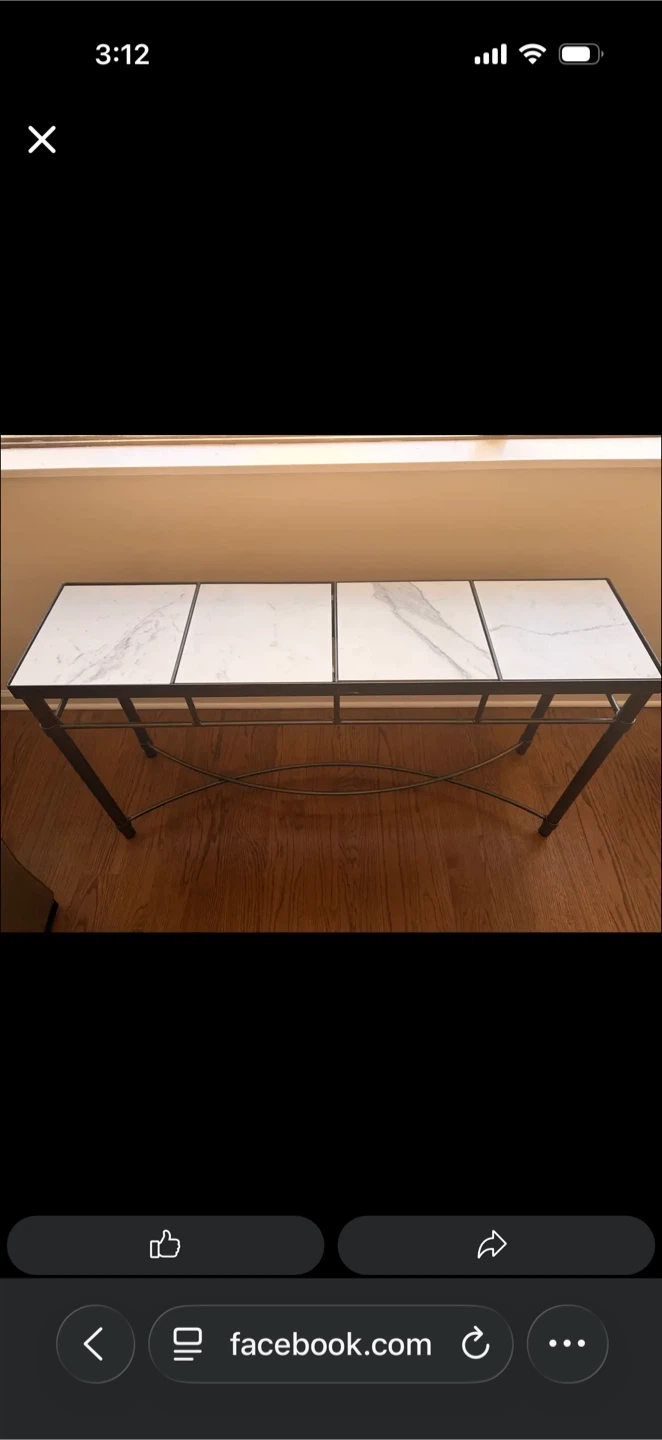 Console or Entry Table with Marble Top