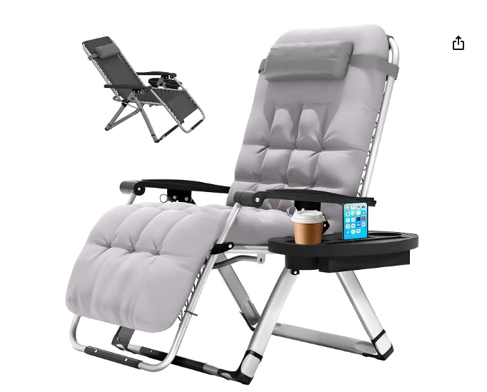 Elevens Oversized Zero Gravity Chair - Black or grey - photo 4
