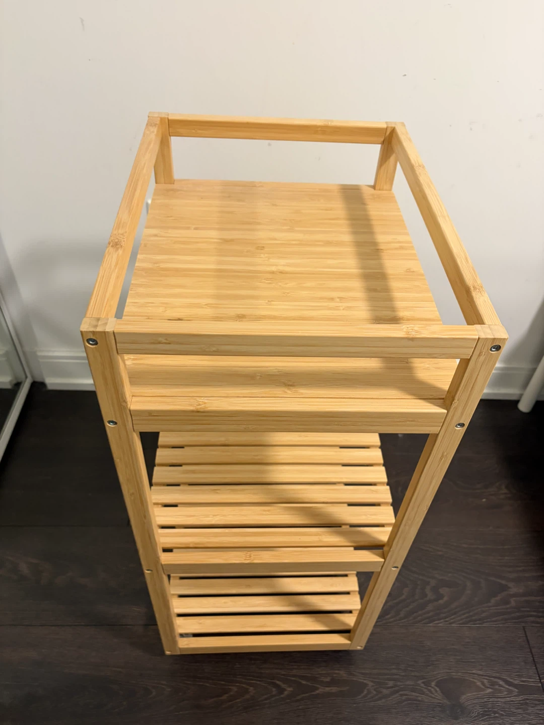 Bamboo 3-Tier Rolling Storage Trolley - photo 2