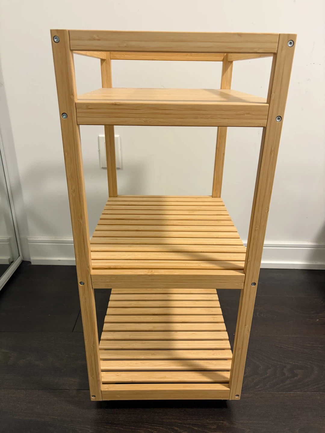 Bamboo 3-Tier Rolling Storage Trolley - photo 3