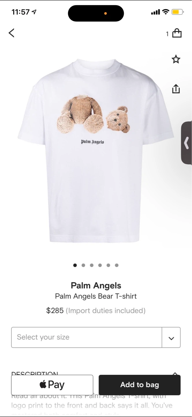 Palm Angels Bear Logo T-Shirt Red - photo 4