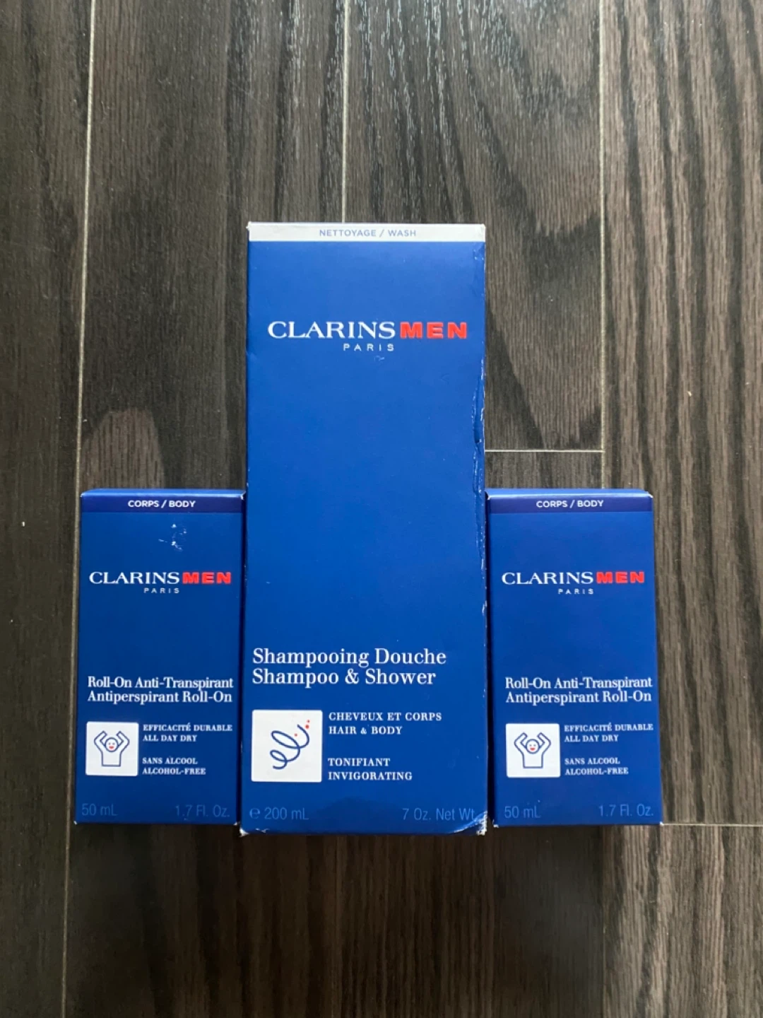 CLARINS MEN Shampoo & Shower with 2 Roll-On Antiperspirants