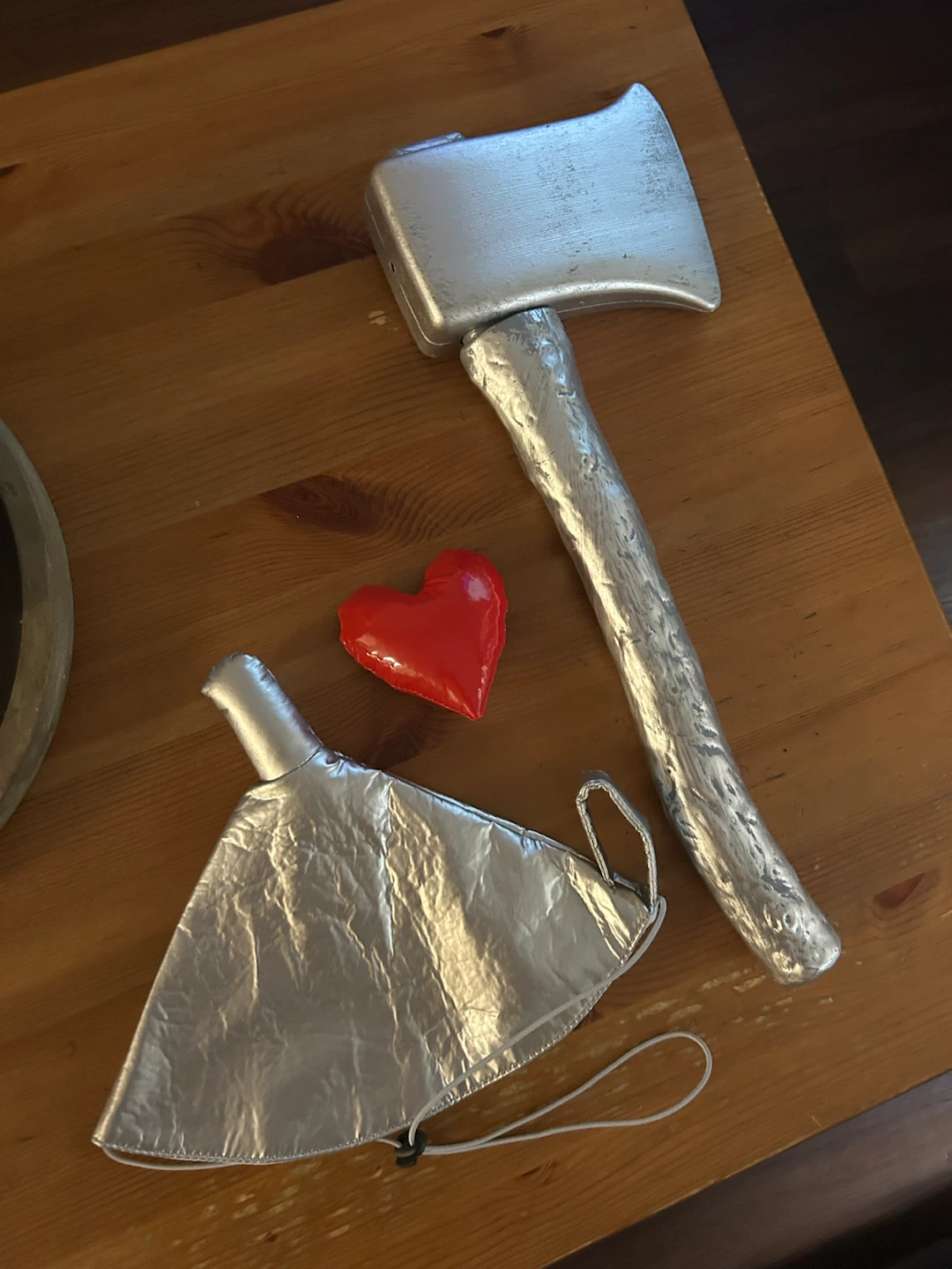 Tin Man Accessories- Silver Axe, hat and heart