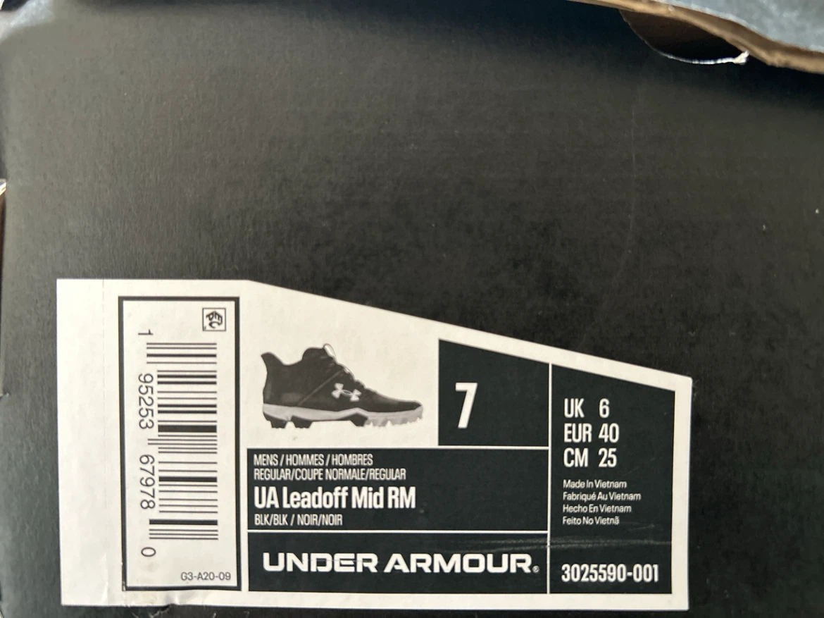 Under Armour Black Baseball Cleats 7 men’s. - photo 4