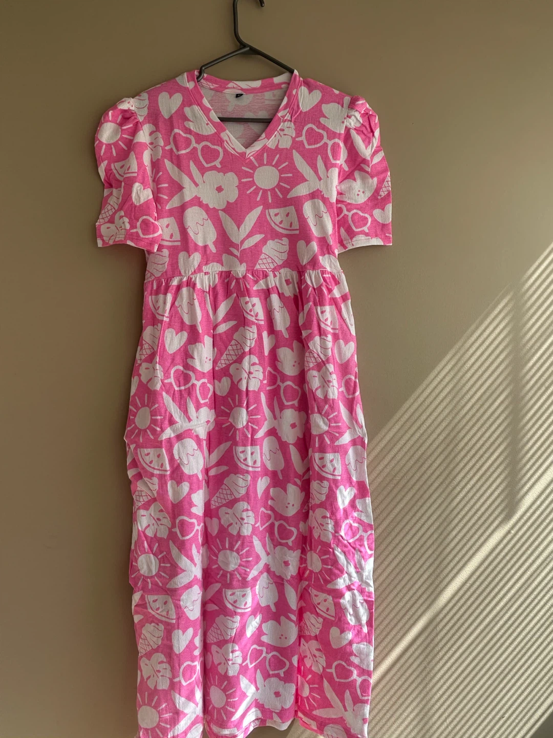 Pink Summer Maxi Dress with Fun Print - photo 3