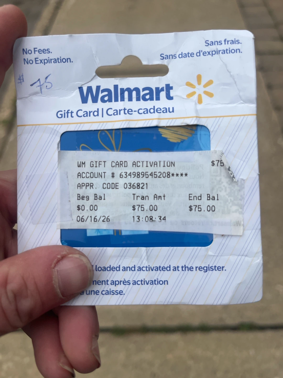 $75 Walmart Gift Card