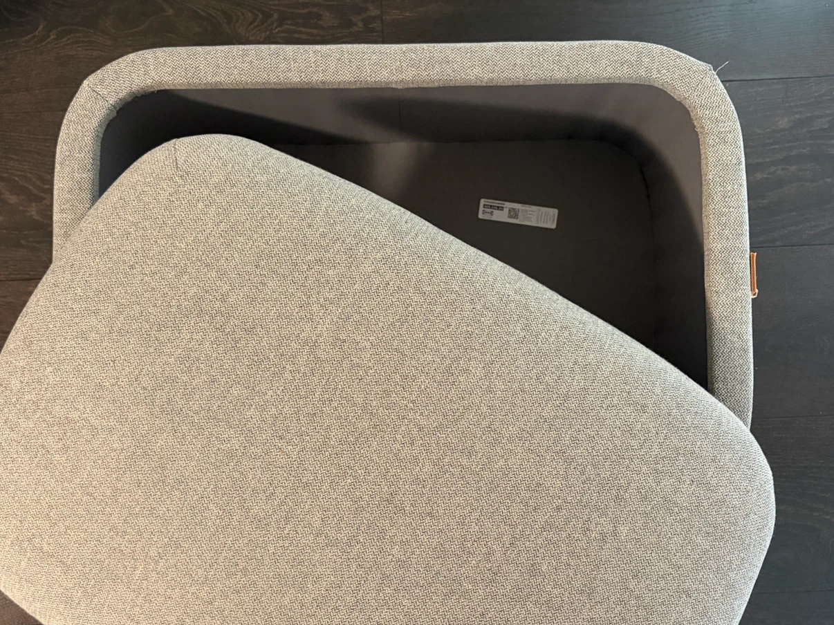 IKEA Oskarshamn Grey Storage Ottoman - photo 3