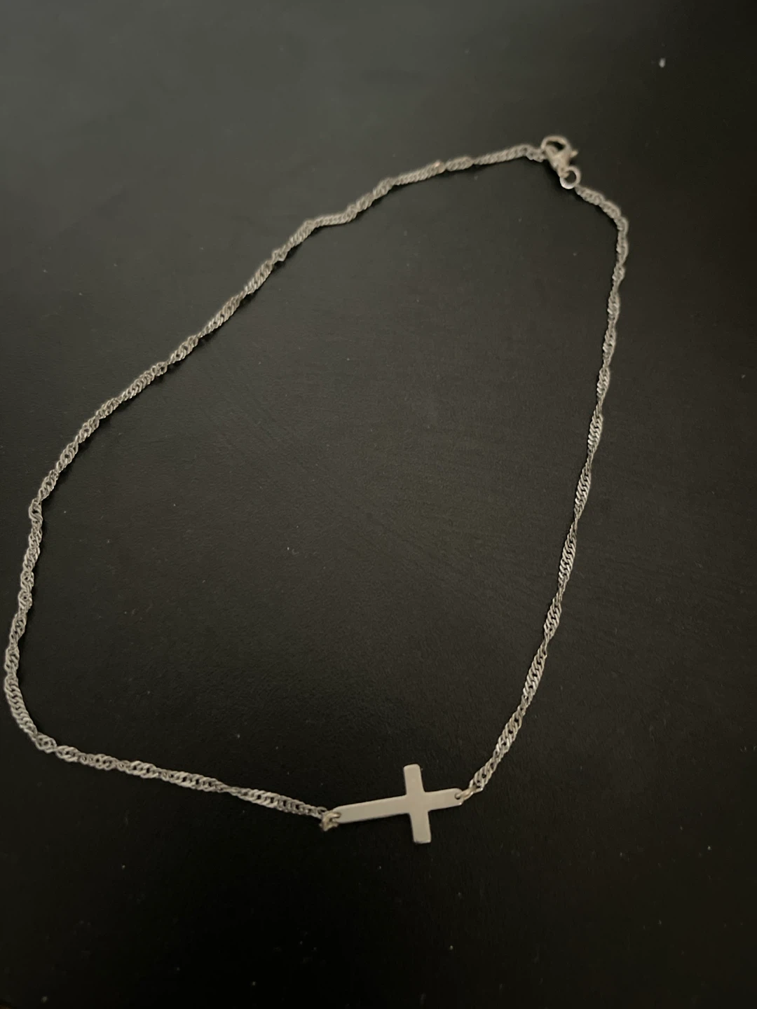 Silver-tone Cross Necklace