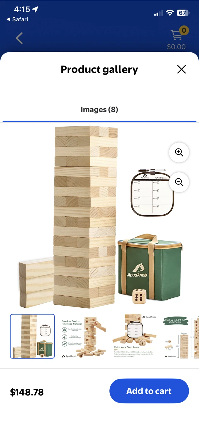 ApuDArmis Giant Tumbling Tower Game with Carrying Bag - photo 2