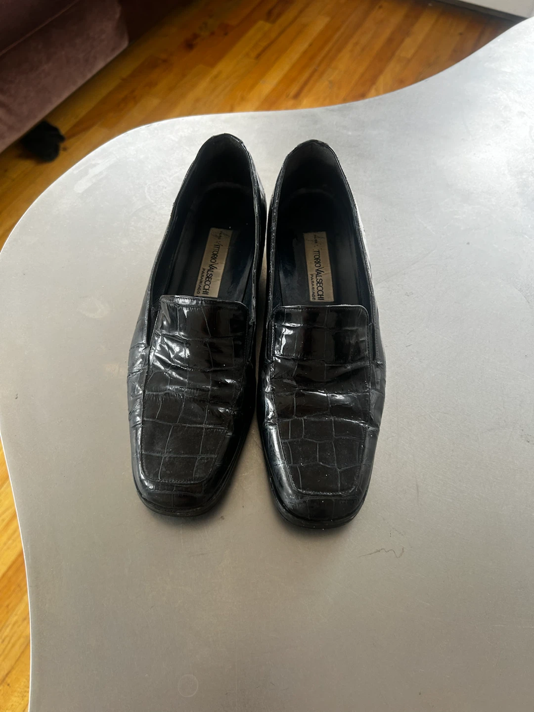 Vittorio Valsecchi Parabiago Croc-Embossed Leather Loafers