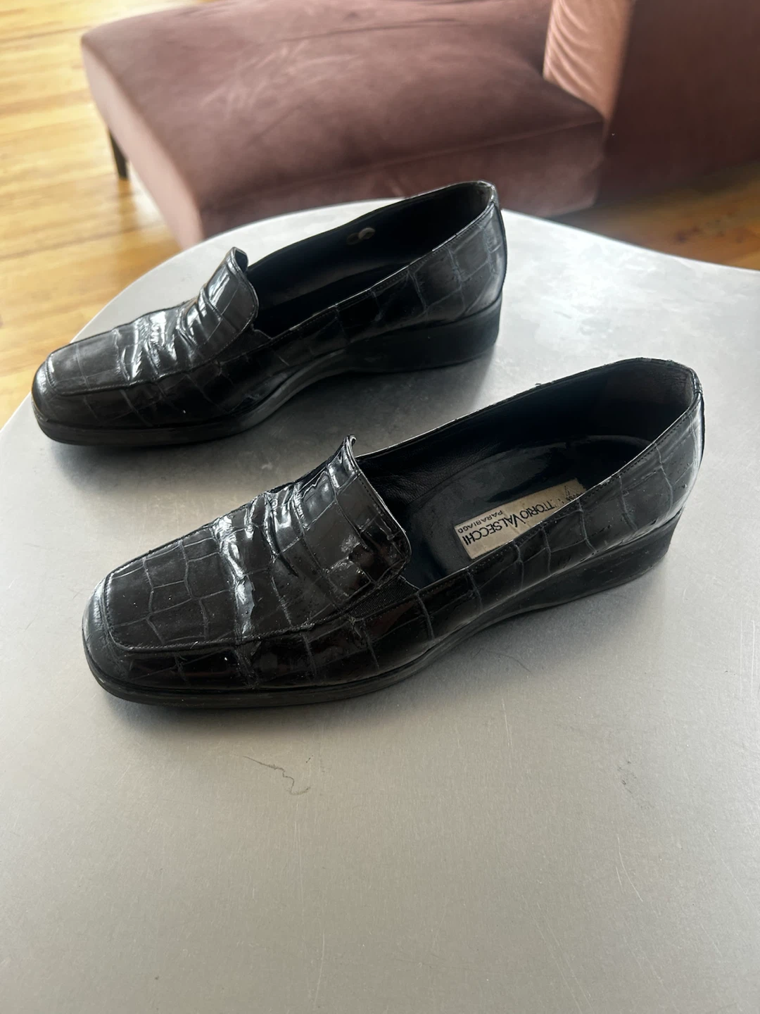 Vittorio Valsecchi Parabiago Croc-Embossed Leather Loafers - photo 2