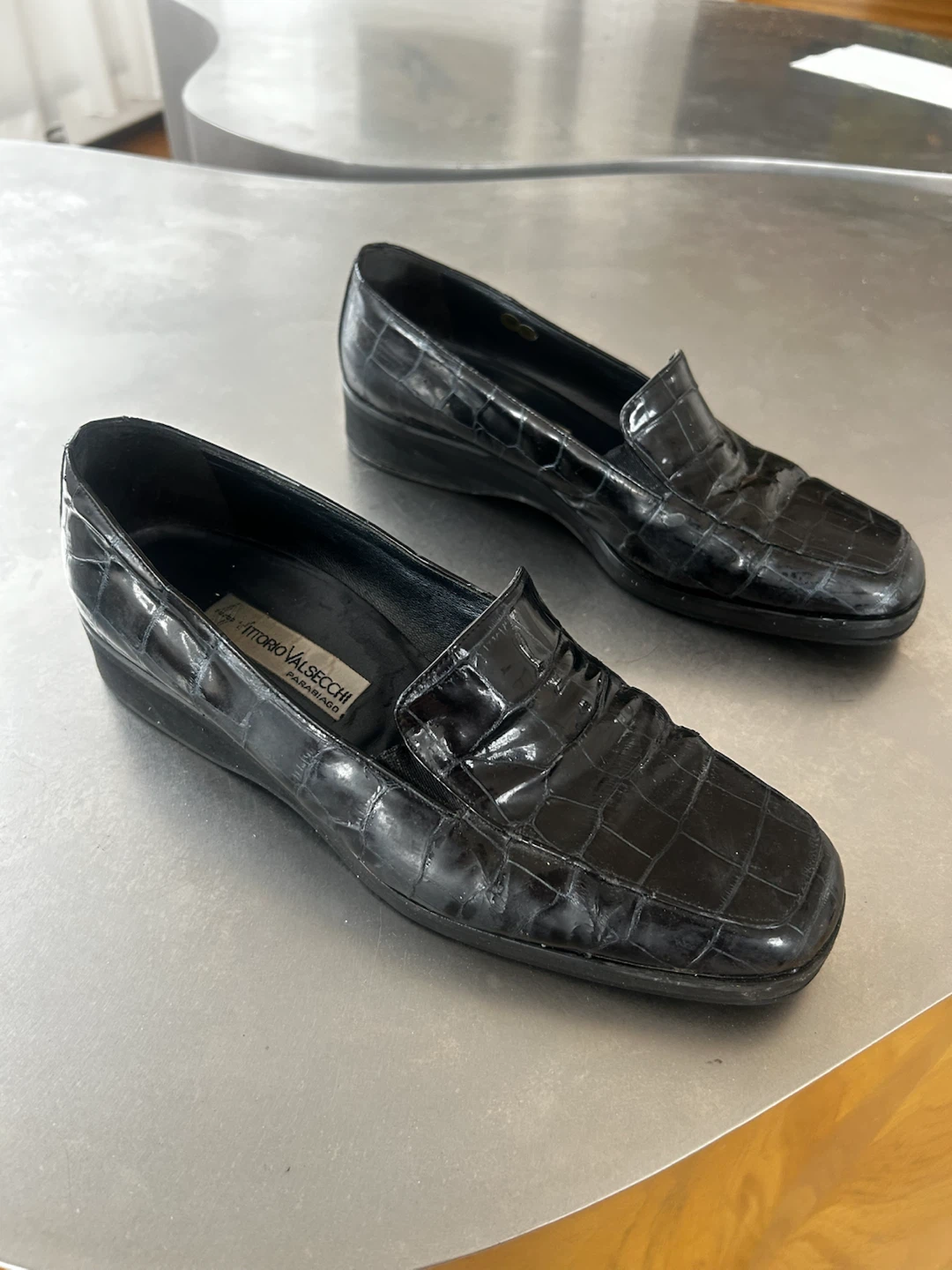 Vittorio Valsecchi Parabiago Croc-Embossed Leather Loafers - photo 3