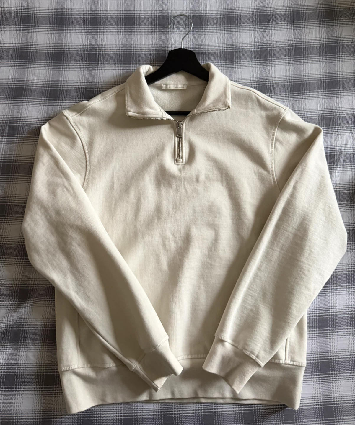 ZARA Quarter Zip Sweatshirt Size S Cream