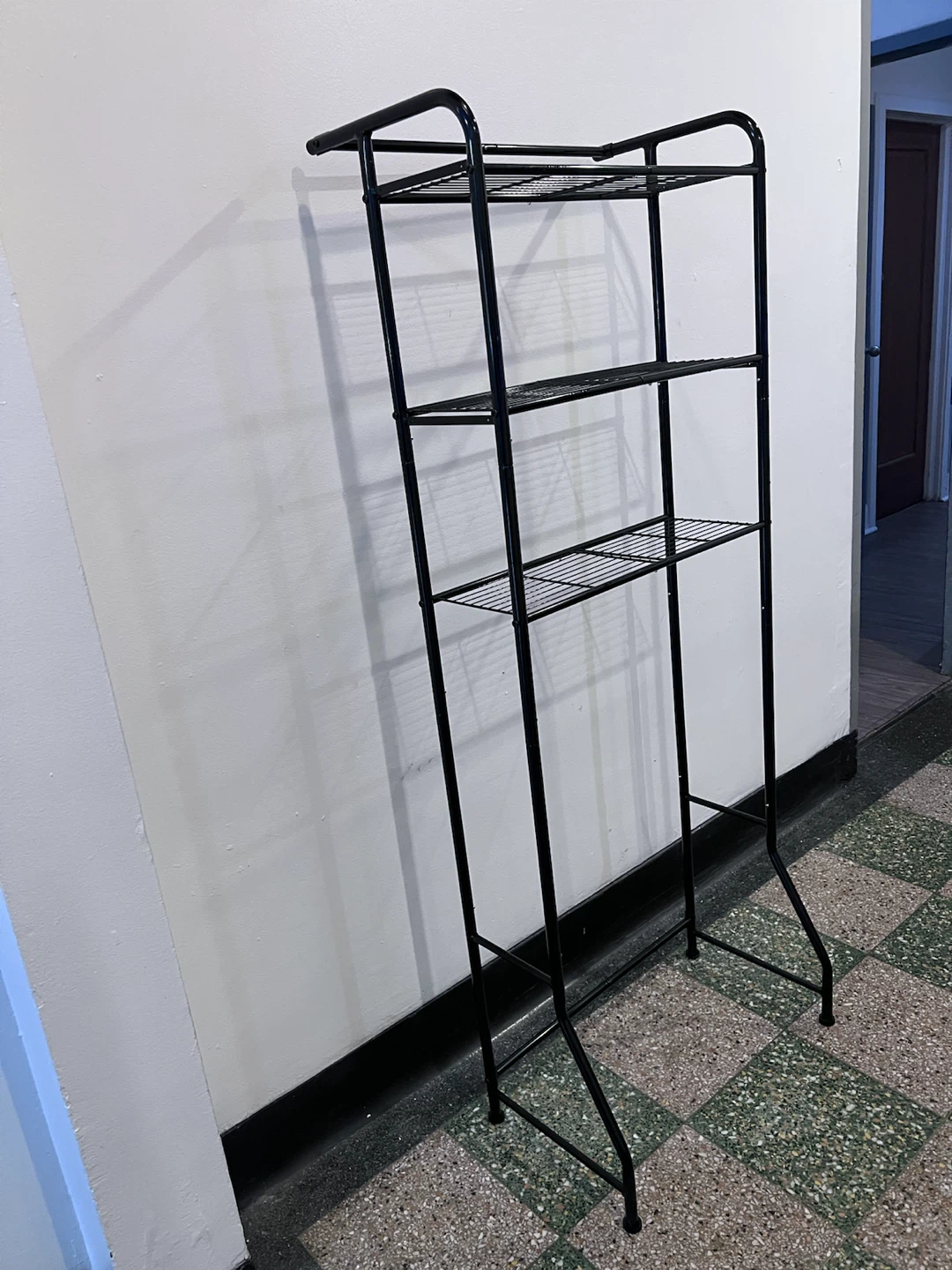 Black Metal 3-Tier Shelf Unit over the toilet - photo 3