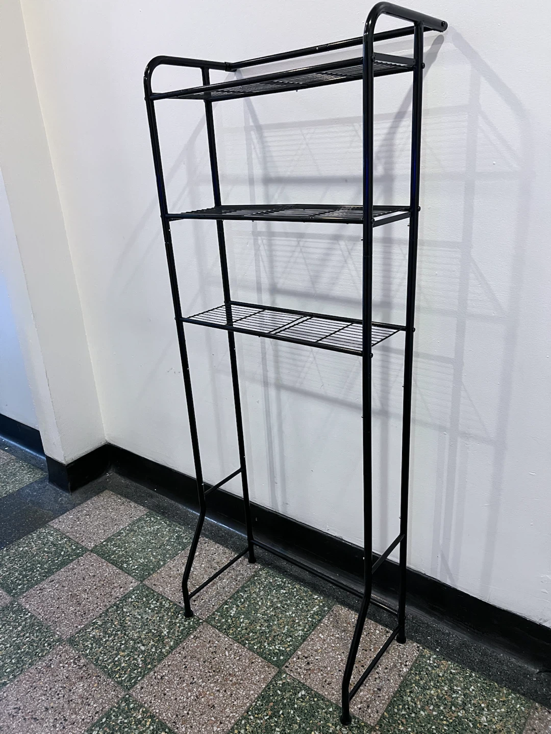 Black Metal 3-Tier Shelf Unit over the toilet - photo 4