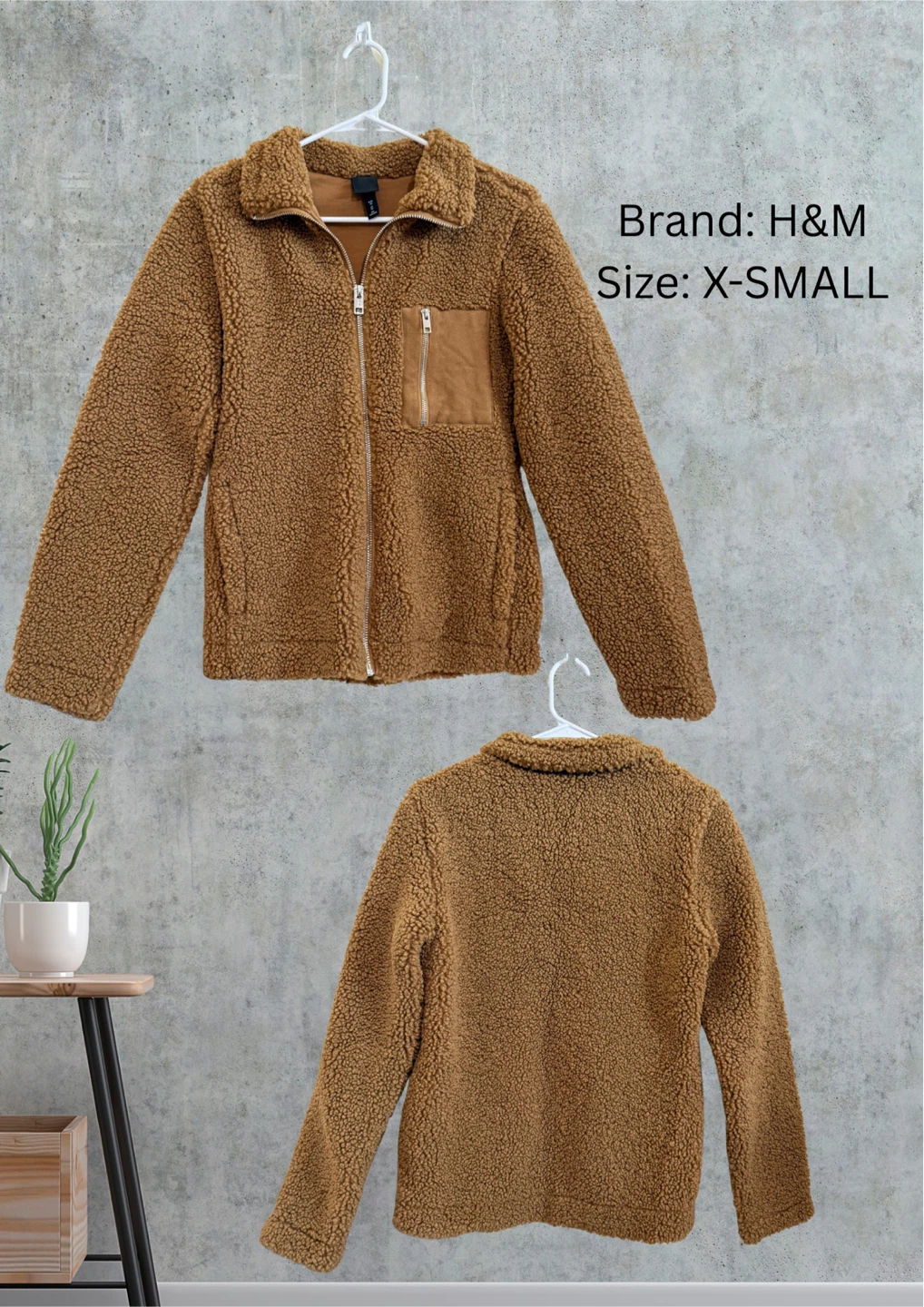 H&M Teddy Fleece Zip-Up Jacket - X-Small