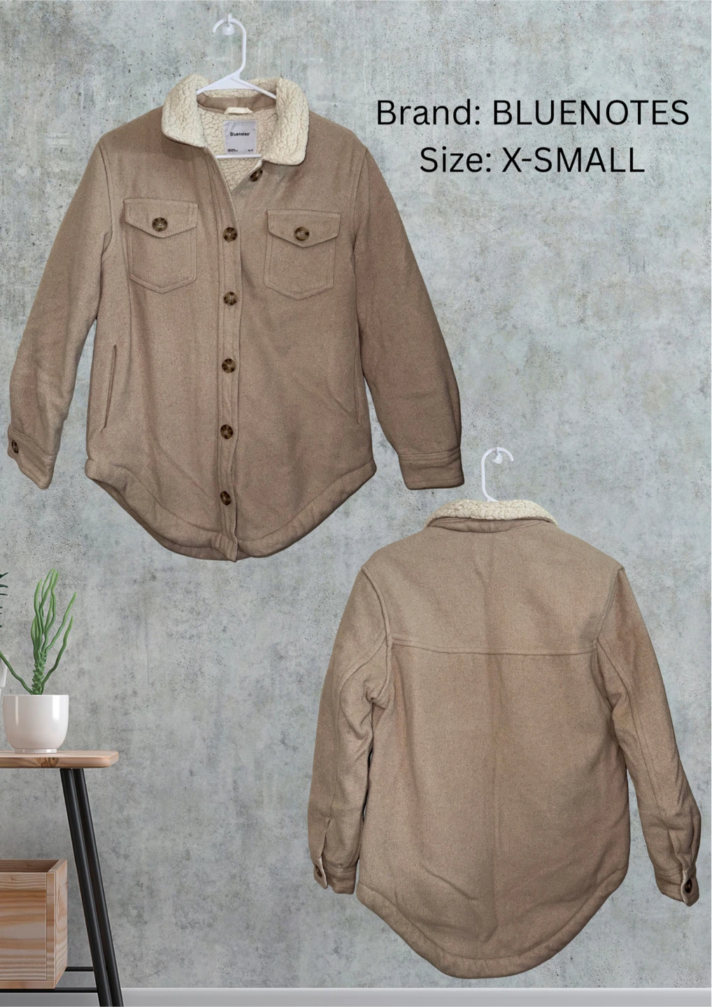 BLUENOTES Sherpa Lined Jacket - X-SMALL