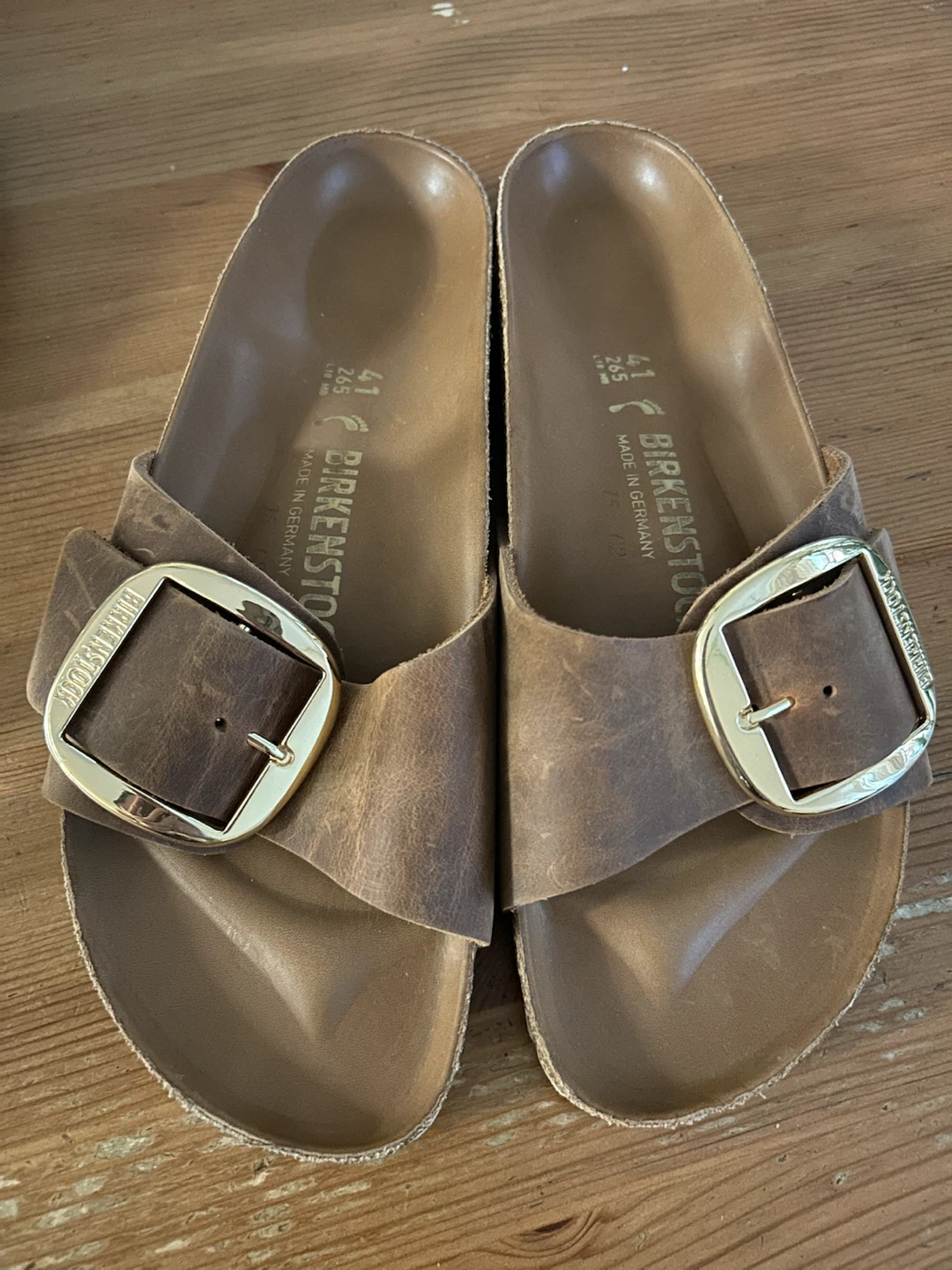 Birkenstock Arizona Big Buckle Sandals Brown Leather Size 41 - photo 2