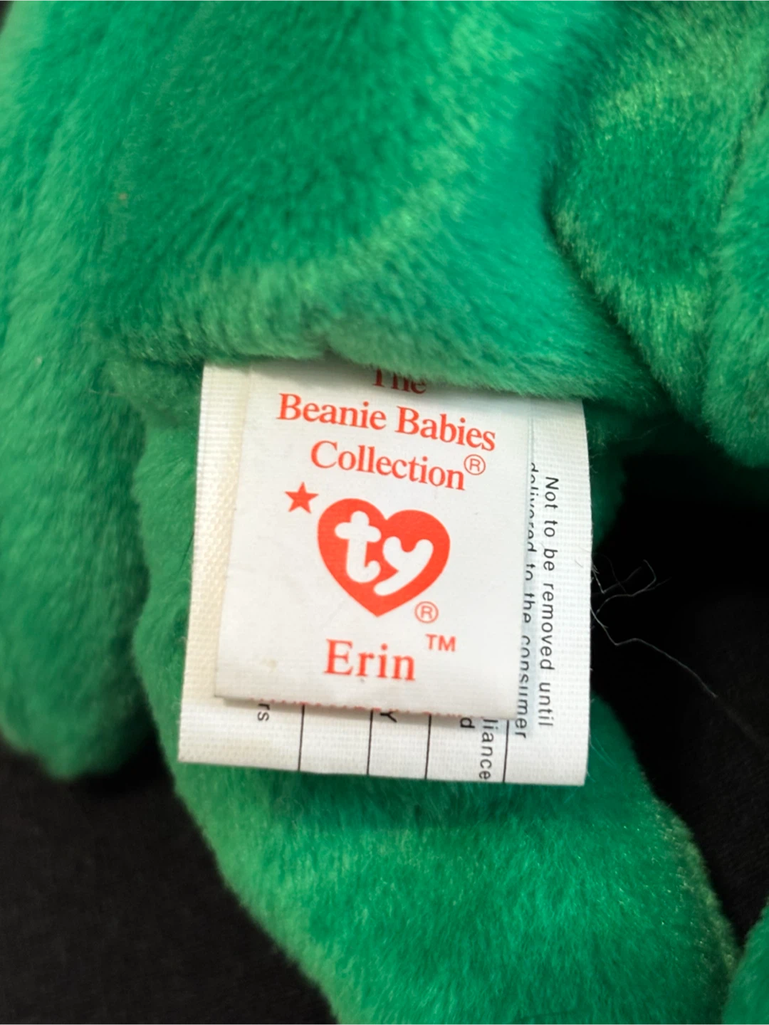 Vintage 1997 Ty Erin the Green Bear Beanie Baby - photo 3