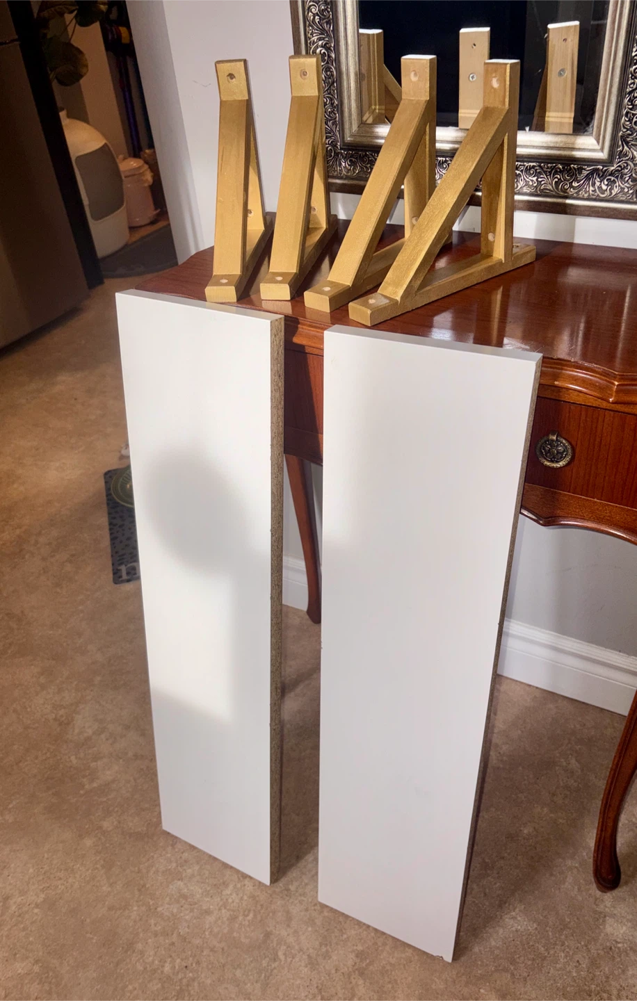IKEA BERGSHULT Series Wall Shelves with Wooden Brackets