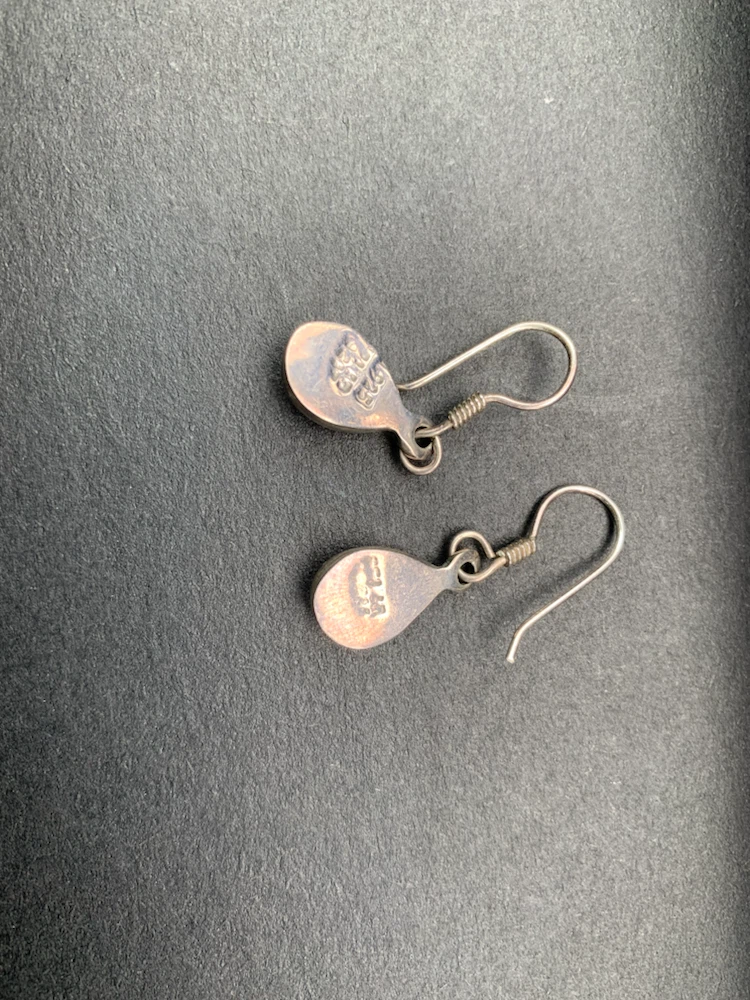 Silver sterling Teardrop Onyx Dangle Earrings - photo 3