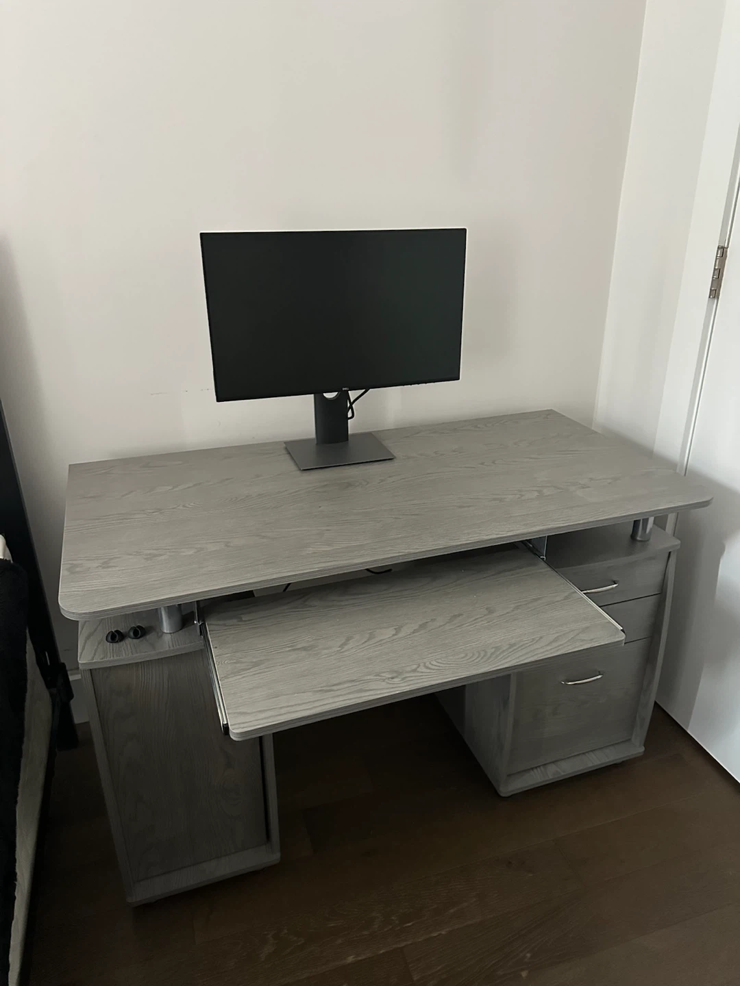 Grey Desk with Keyboard Tray - photo 2