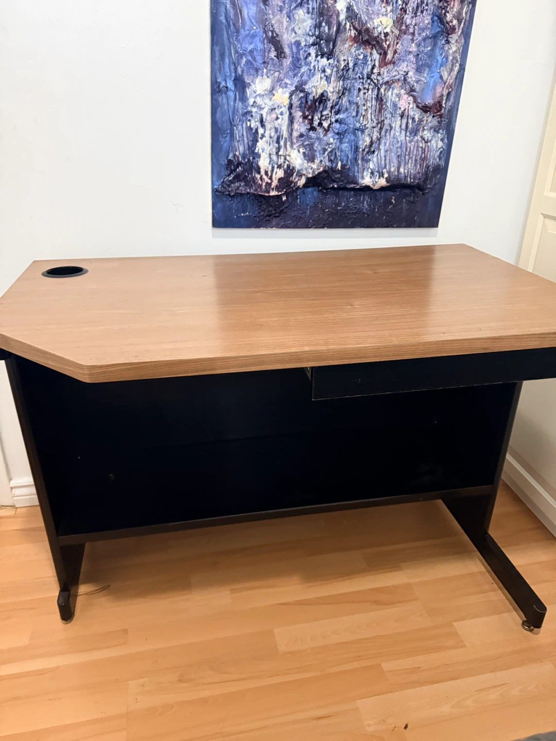 Wood-look Desk with Drawer and Cup Holder - photo 3
