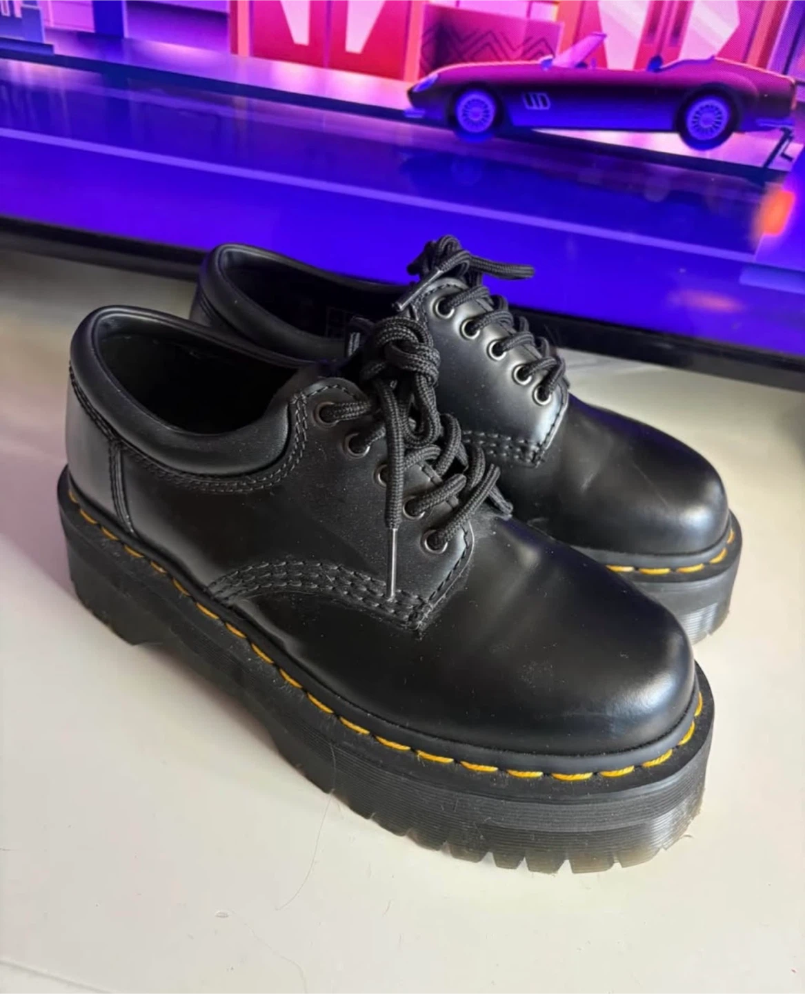 Dr. Martens Black Leather Platform Shoes
