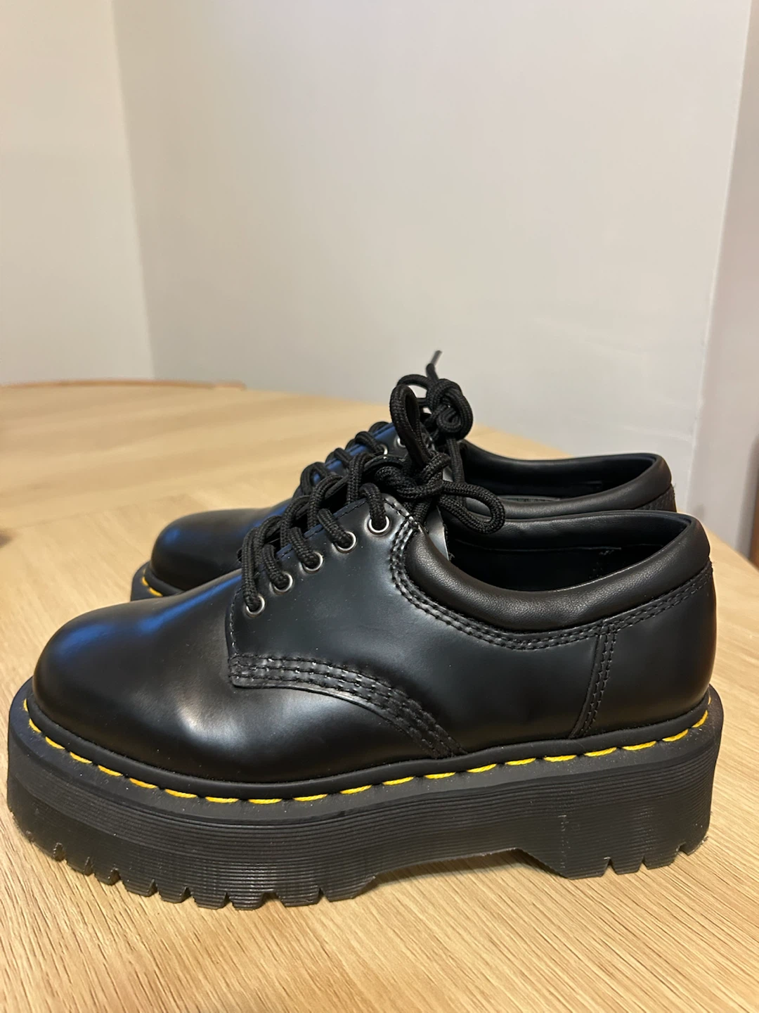 Dr. Martens Black Leather Platform Shoes - photo 3