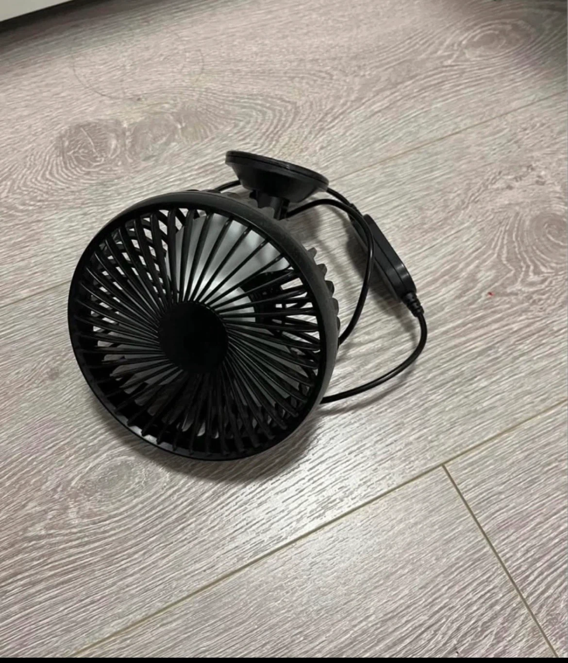 Black Portable Fan with Suction Cup Mount