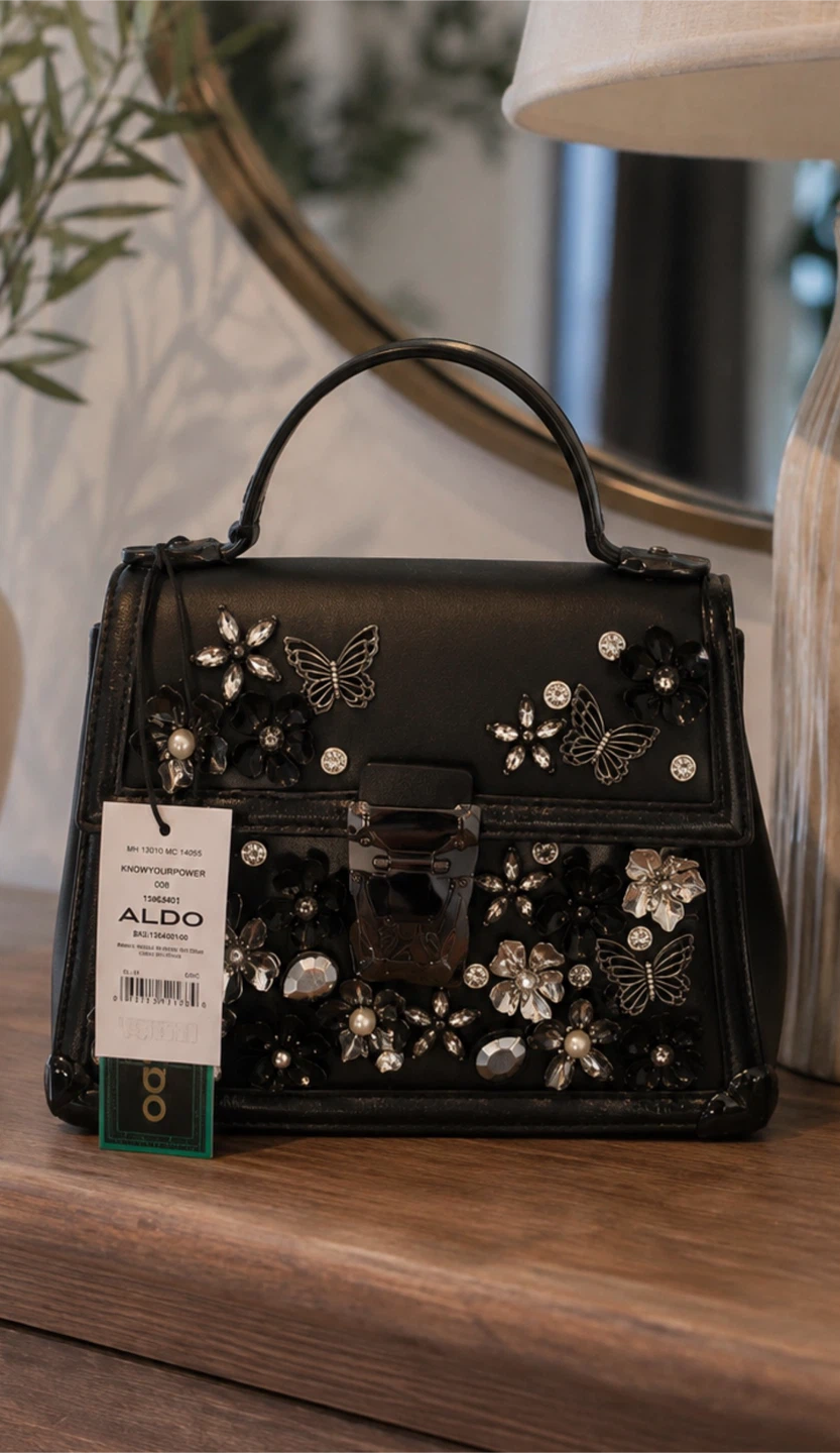 ALDO "Knowyourpower" Black Embellished Handbag - photo 2